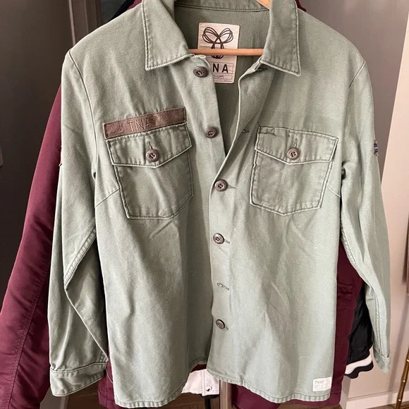 TNA Utility Jacket in Olive Green - Picture 1 of 2